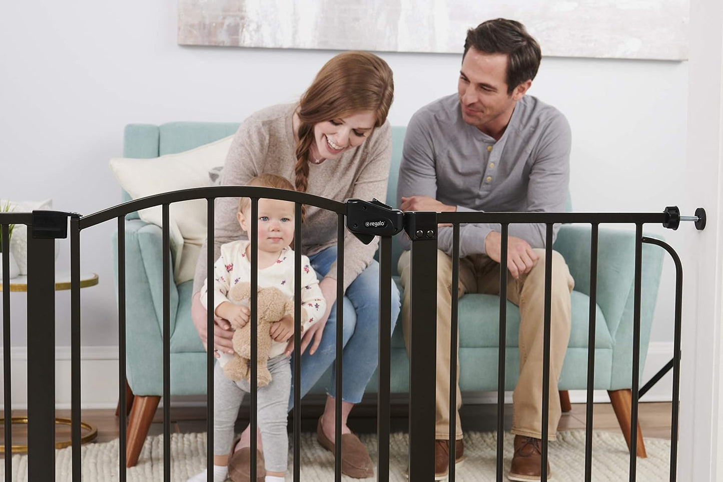 Regalo 58-Inch Home Accents Super Wide Walk through Baby Gate & Easy Step Extra Tall Walk Thru Baby Gate, Bonus Kit, Includes 4-Inch Extension Kit