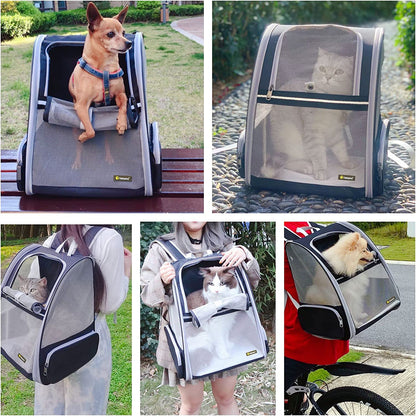 Texsens Innovative Traveler Bubble Backpack Pet Carriers for Cats and Dogs