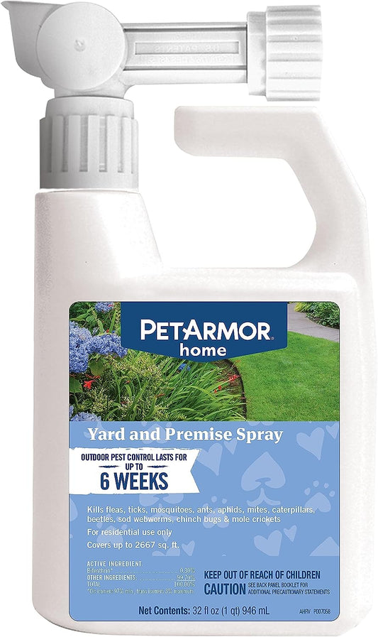 Petarmor Home Yard Spray for Dogs, Kills and Protects against Fleas, Ticks, Mosquitoes, Ants, and Other Bugs, 32Oz