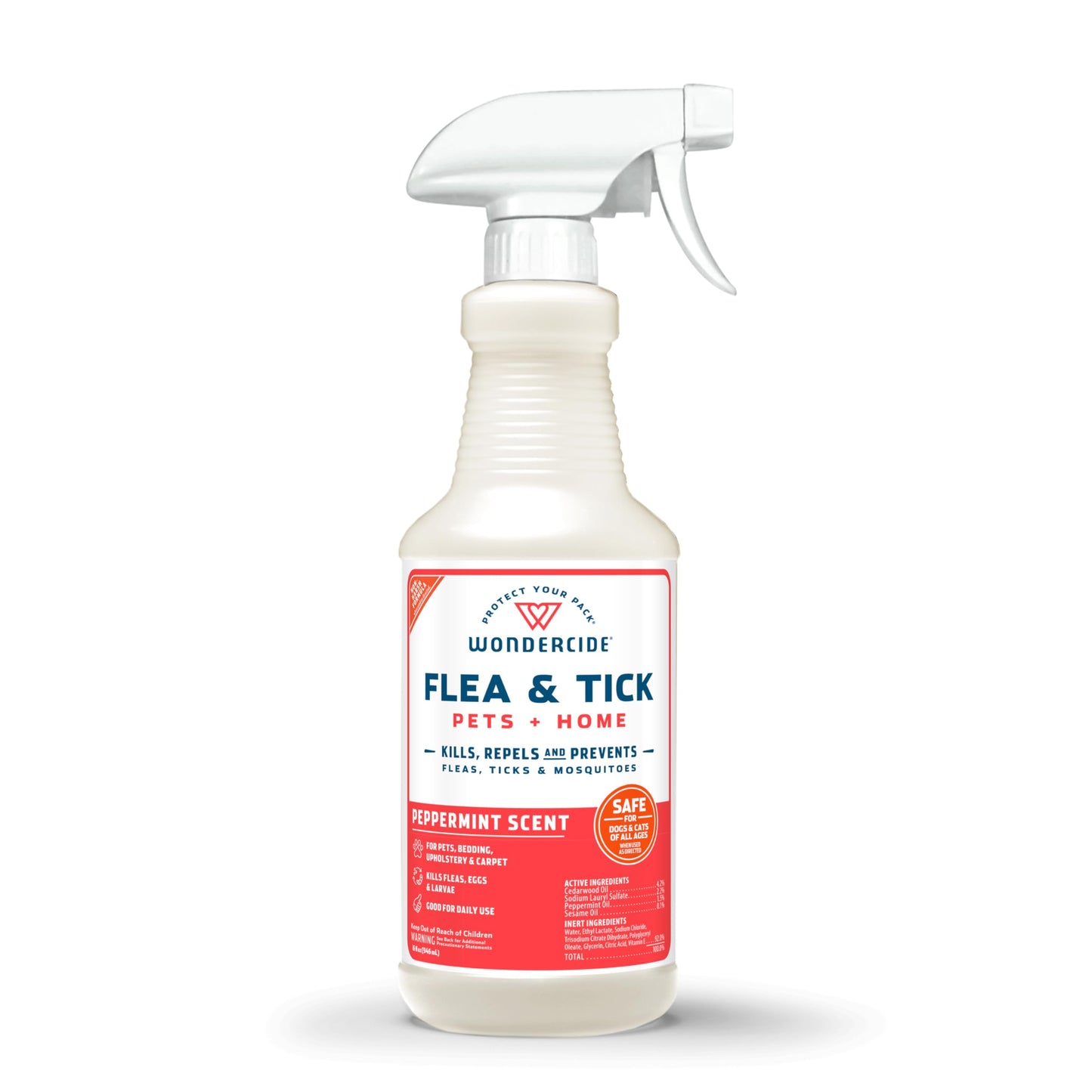 Wondercide Peppermint Flea & Tick Spray for Pets Plus Home with Natural Essential Oils 16 fl. oz.
