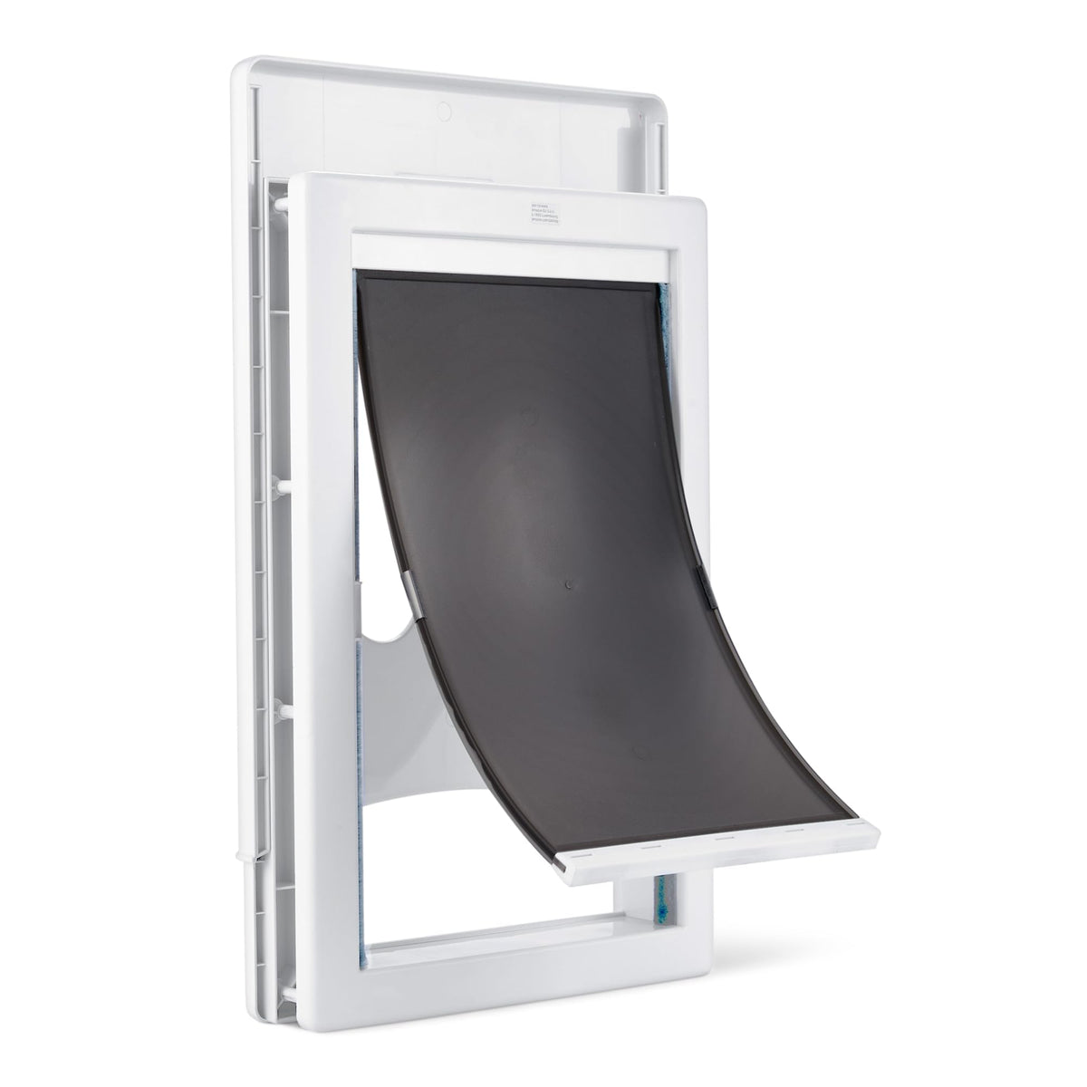 Amazon Basics Adjustable Plastic Dog and Cat Door, Large, 9.5" x 16" Entrance, 20" x 13.3" x 4.5", White and Grey, for Interior and Exterior Doors or Wall