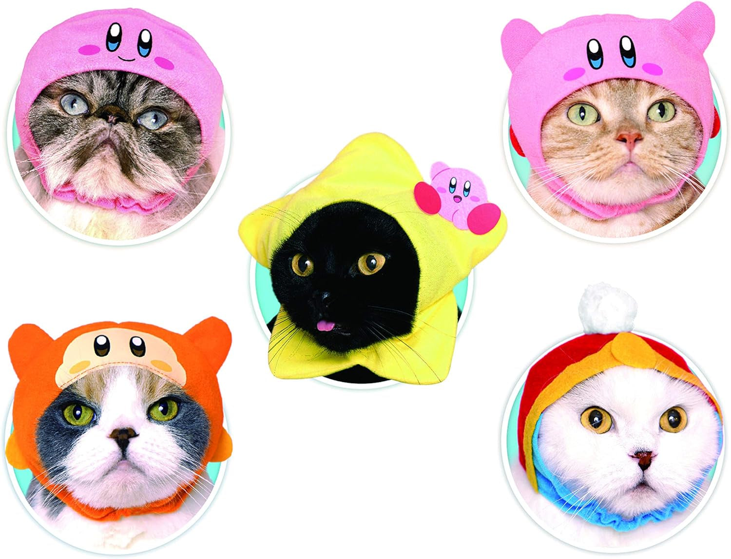 Kitan Club Cat Cap - Pet Hat Blind Box Includes 1 of 5 Cute Styles - Soft, Comfortable - Authentic Japanese Kawaii Design - Animal-Safe Materials, Premium Quality (Kirby)