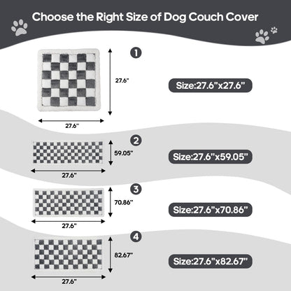 AMZWISE Pet Couch Cover for Sofa Protector, Washable Couch Cover for Dogs, Plaid Reversible Soft Non Slip for Large Dogs(27.6X59.05, Grey)