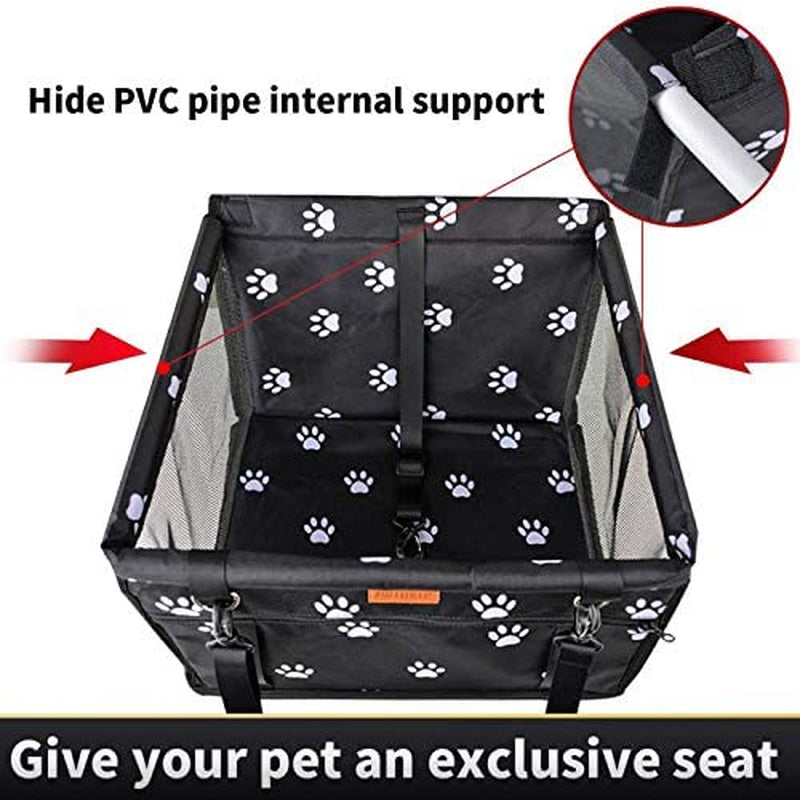 SWIHELP Dog Car Seat Puppy Portable Pet Booster Car Seat with Clip-On Safety Leash and PVC Fram, Anti-Collapse,Perfect for Small Pets