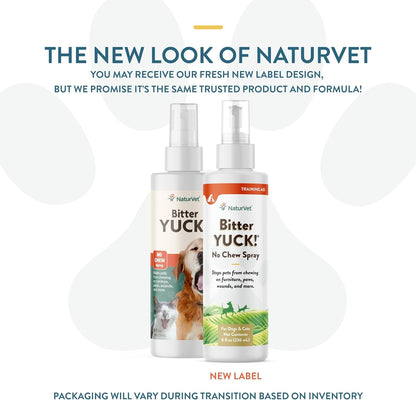 Naturvet Bitter Yuck! No Chew Spray for Dogs, Cats, and Horses Pet Training Spray, Liquid, Made in the USA, 8 Ounce