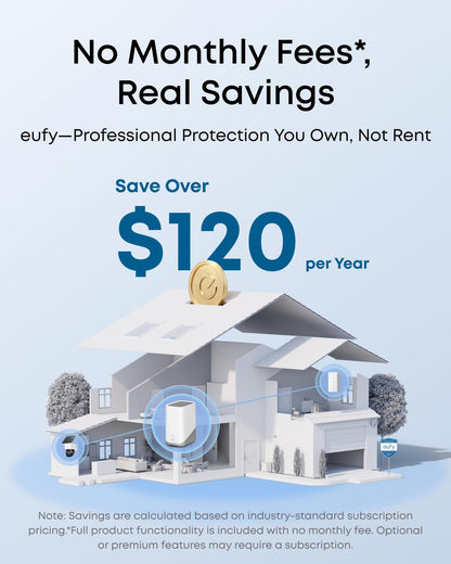 eufy Security 4K Indoor Camera E30-No Subscription,Work as Pet Camera,Nanny/Baby Monitor,360° Pan&Tilt,AI Auto Tracking,AI Detection,24/7 Recording,Color Night Vision,Two-Way Audio,Works with HomeKit