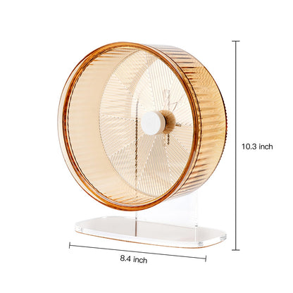 Super-Silent Hamster Exercise Wheel: Silent Spin Toys Hamster Running Wheels with Height Adjustable Stand for Hamsters Gerbils Mice Or Other Small Animals -8.5inch Yellow