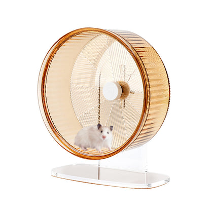 Super-Silent Hamster Exercise Wheel: Silent Spin Toys Hamster Running Wheels with Height Adjustable Stand for Hamsters Gerbils Mice Or Other Small Animals -8.5inch Yellow