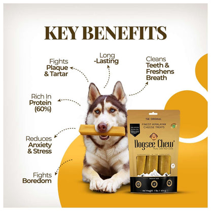 Dogsee Original Yak Cheese Himalayan Dog Chews 1lb (Medium - 6 Bars) | 100% All Natural | Dog Treats Medium Breed | Dog Chews Long Lasting for Aggressive Chewers | High Protein | Dental Sticks