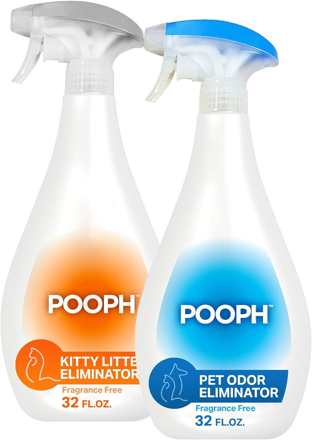 Pooph Pet Odor Eliminator and Litter Box Deodorizer - 2-32Oz Bottles - Dismantles Odors on a Molecular Basis, Freshens Cat Litter Boxes, Removes Urine, Feces, and Ammonia Odors