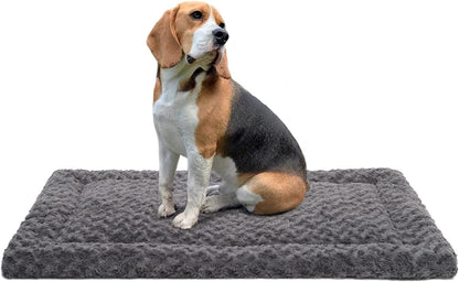 Washable Dog Bed Mat Reversible Dog Crate Pad Soft Fluffy Pet Kennel Beds Dog Sleeping Mattress for Large Jumbo Medium Small Dogs, 41 X 27 Inch, Brown