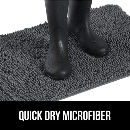 GORILLA GRIP SoakSTOPPER Dog Door Mat, 60x36 Machine Washable Rug Absorbent Doormat Captures Moisture Mud Dirt, Quick Dry Soft Chenille Entryway Rugs Indoor Entrance Mats for Dog Paws, Charcoal