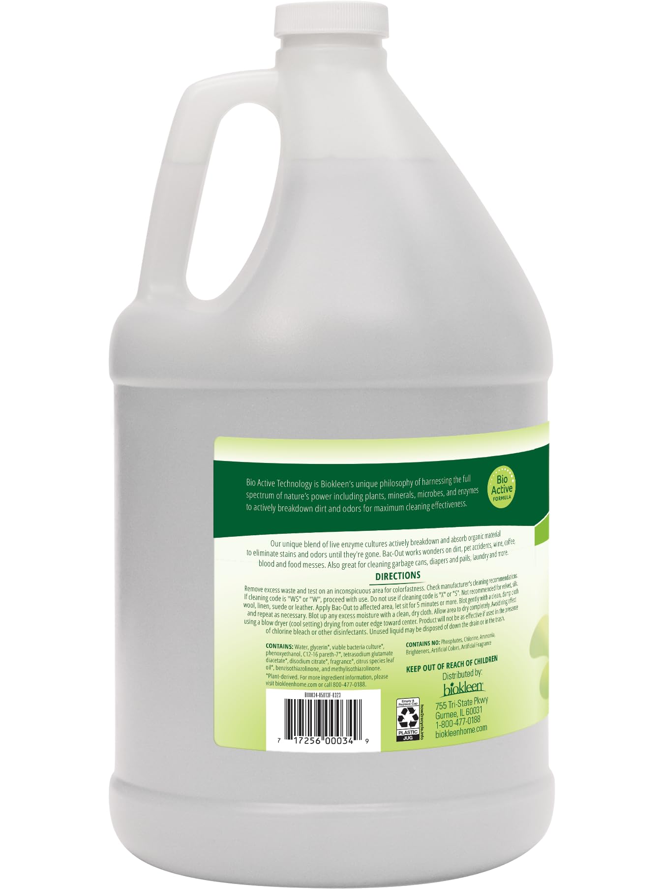 Biokleen Bac-Out Enzyme Cleaner and Stain & Odor Remover for Pet Stains, Laundry, Diapers, Wine, Carpets, & More, Eco-Friendly, Non-Toxic, Lime Scent, 128 Ounces
