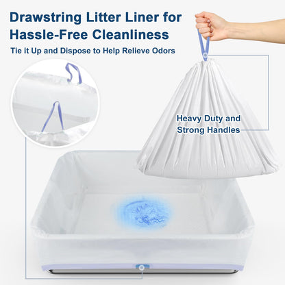 23.6''x16''x12'' Enclosed Stainless Steel Litter Box with Lid, XL Sifting Litter Box for Pine Pellets, High Sides Metal Litter Box System for Big Cats, Anti-Leakage, Easy Cleaning, Less Tracking
