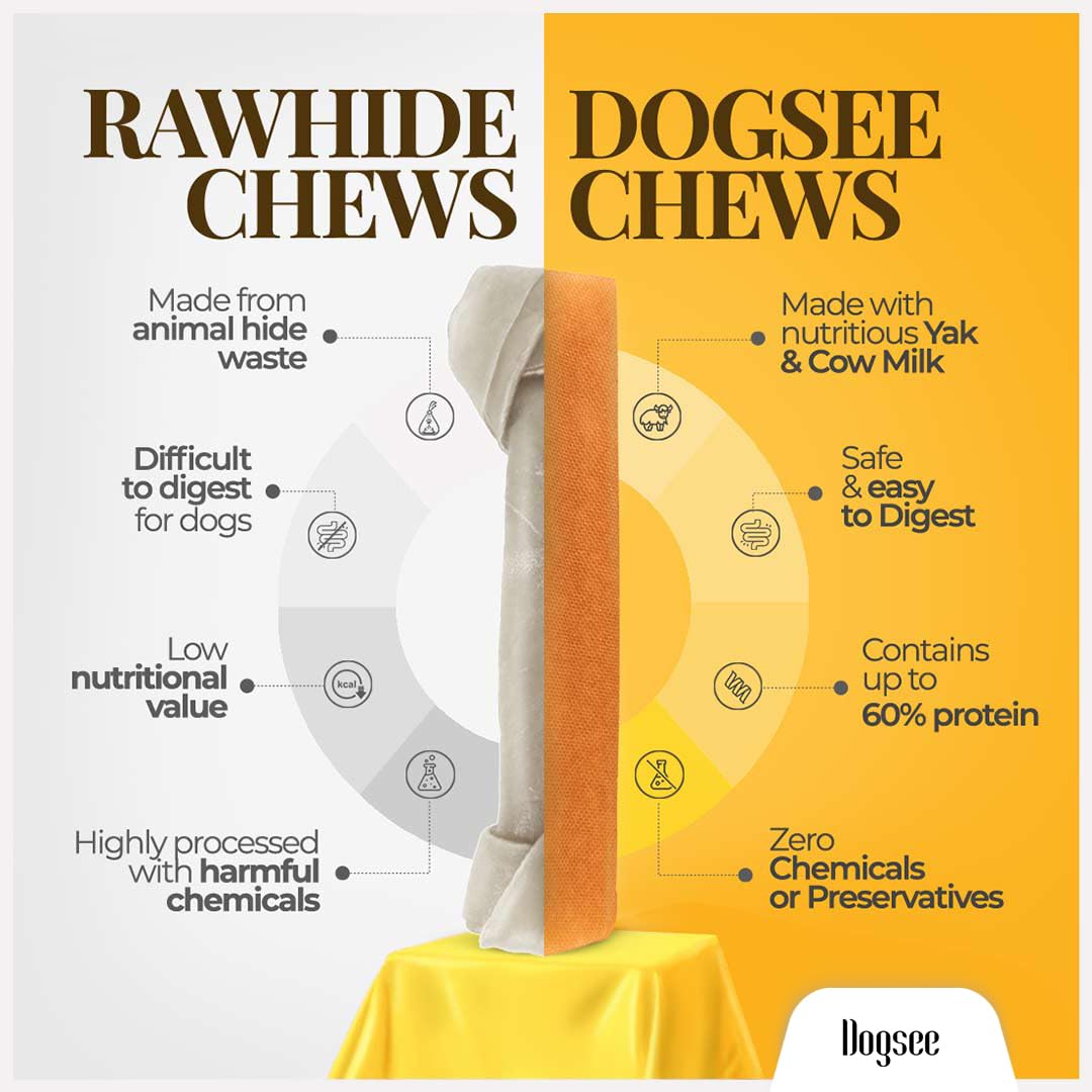 Dogsee Original Yak Cheese Himalayan Dog Chews 1lb (Medium - 6 Bars) | 100% All Natural | Dog Treats Medium Breed | Dog Chews Long Lasting for Aggressive Chewers | High Protein | Dental Sticks