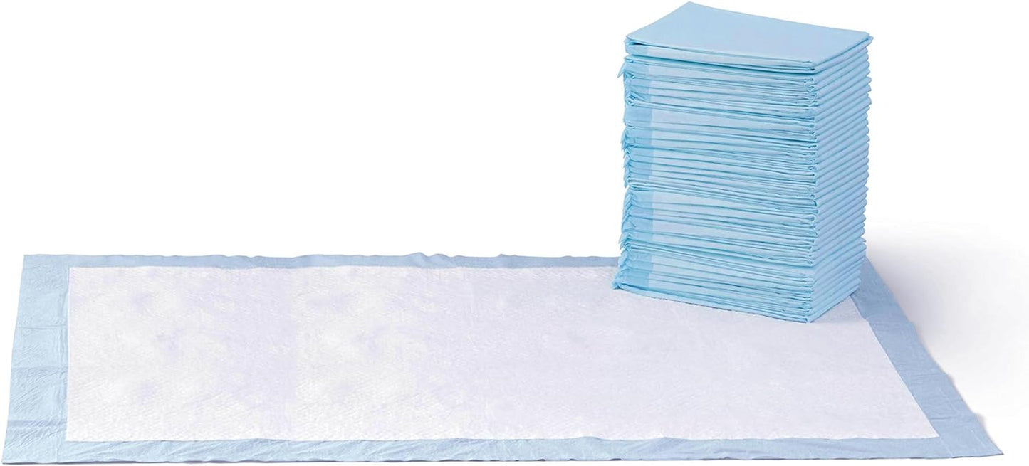 Amazon Basics Dog and Puppy Pee Pads with 5-Layer Leak-Proof Design and Quick-Dry Surface for Potty Training, Standard Absorbency, Giant, 27.5 X 44 Inch, Pack of 40, Blue & White