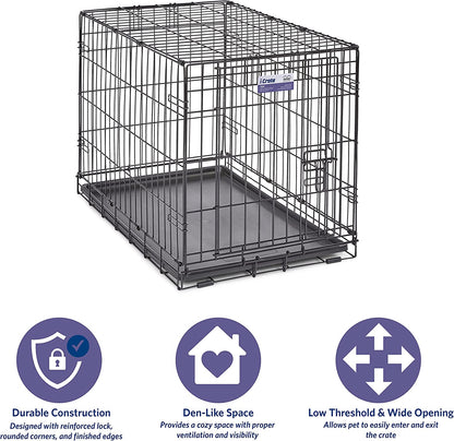 Midwest Homes for Pets Ginormous Single Door 54-Inch Dog Crate for XXL Dogs Breeds; Great Dane, Mastiff, St. Bernard, Drop Pin Assembly Requires Two People; Divider Panel Not Included; Black: SL54