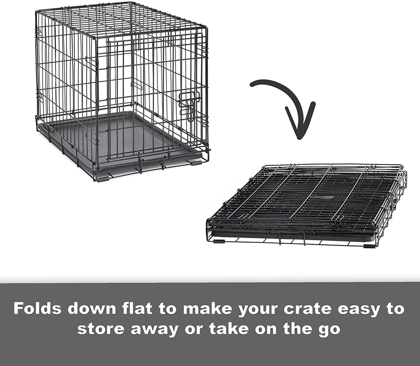 New World Newly Enhanced Single Door New World Dog Crate, Includes Leak-Proof Pan, Floor Protecting Feet, & New Patented Features, 48 Inch