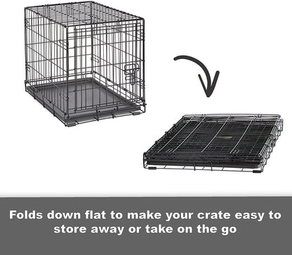 New World Newly Enhanced Single Door New World Dog Crate, Includes Leak-Proof Pan, Floor Protecting Feet, & New Patented Features, 42 Inch