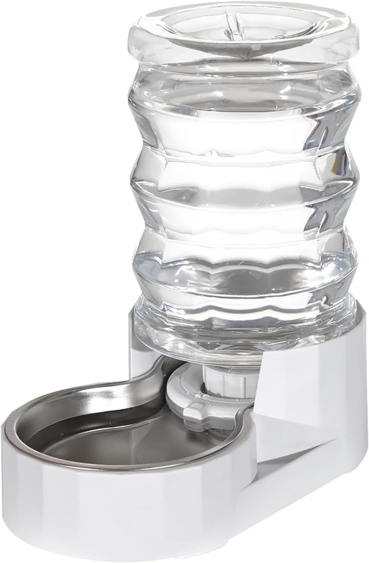 RIZZARI Automatic 3L Pet Waterer, Gravity Stainless Steel Water Dispenser, 100% Bpa-Free, Large Capacity Water Feeder for Cats and Small and Medium-Sized Dogs