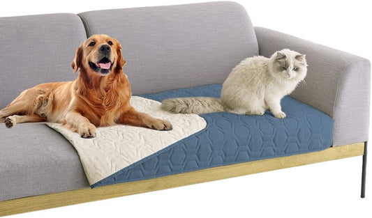 Waterproof and Non-Slip Dog Bed Cover and Pet Blanket Sofa Pet Bed Mat ，Car Incontinence Mattress Protectors Furniture Couch Cover for Most Cats Dogs, Pets<30X70- Navy Blue>