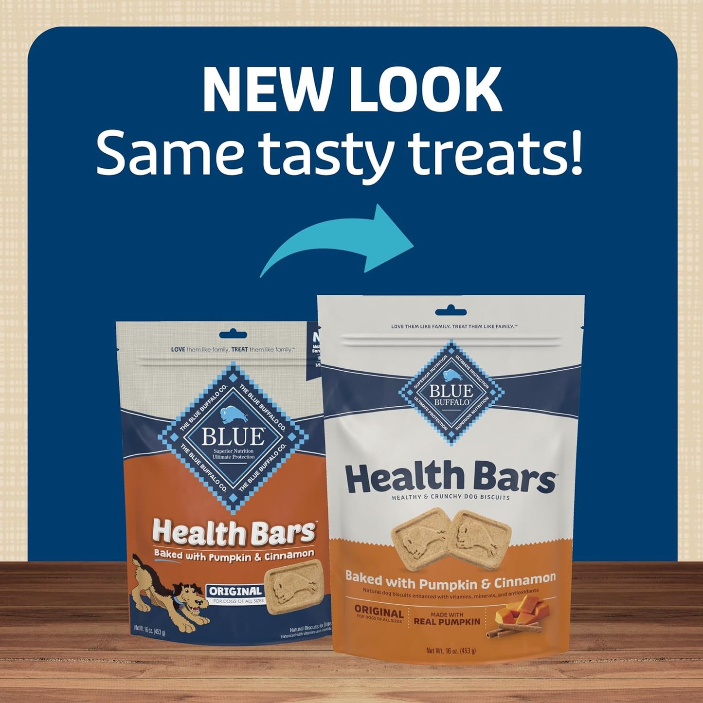 Blue Buffalo Health Bars Natural Crunchy Dog Treats Biscuits, Pumpkin & Cinnamon 16-Oz Bag