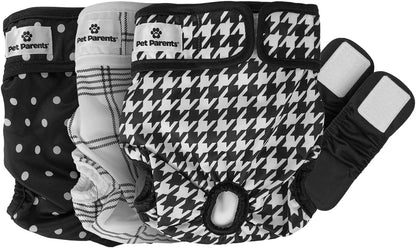 Pet Parents Premium Washable Dog Diapers & Extendrs, (3Pack) of Female Dog Diapers, Color: Luxe, Size: Medium Dog Diapers