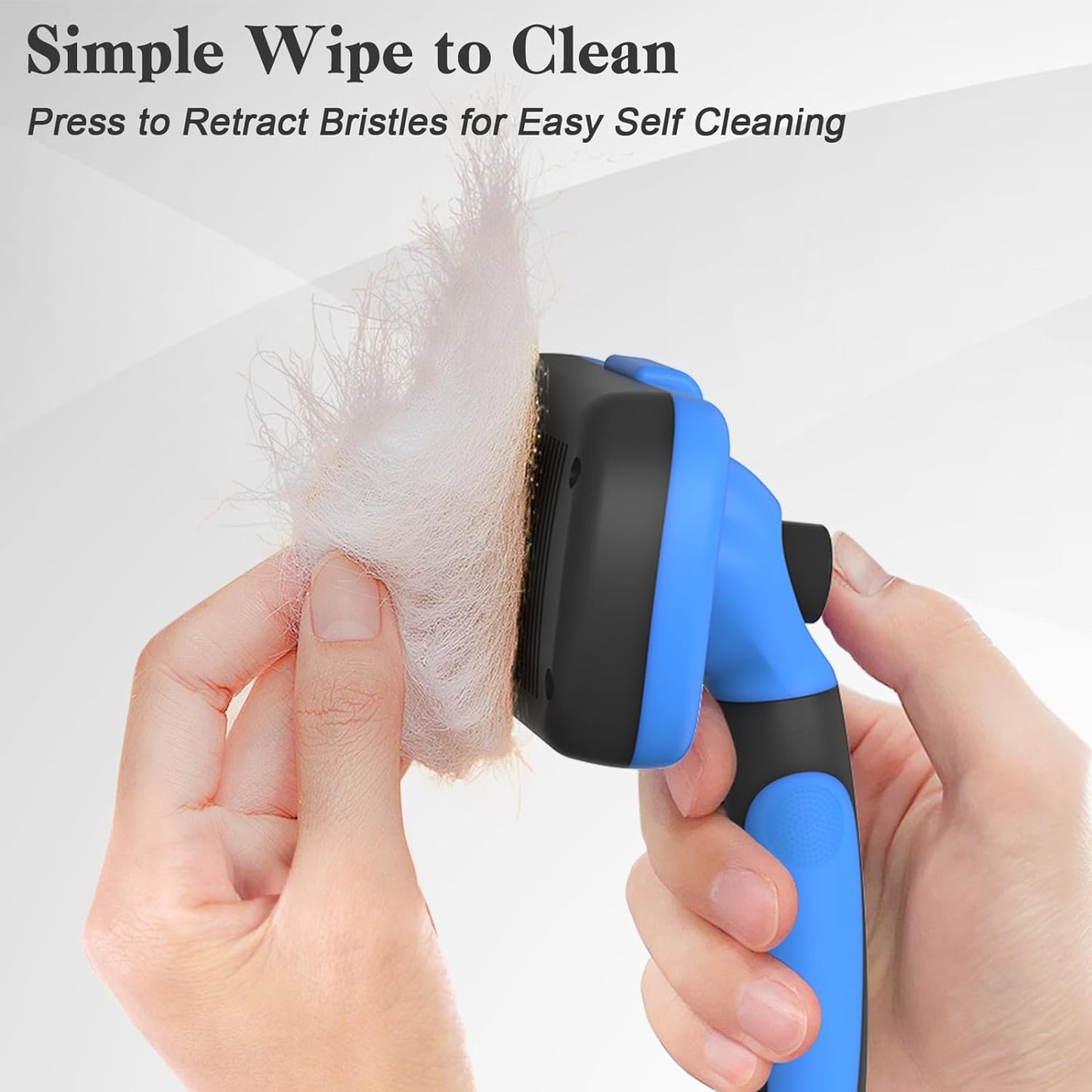 Self Cleaning Slicker Brush for Dogs & Cats, Skin Friendly Grooming Cat Brush, Dog Brush for Shedding, Deshedding Brush, Hair Brush Puppy Brush for Haired Dogs, Pet Supplies Accessories, Gray