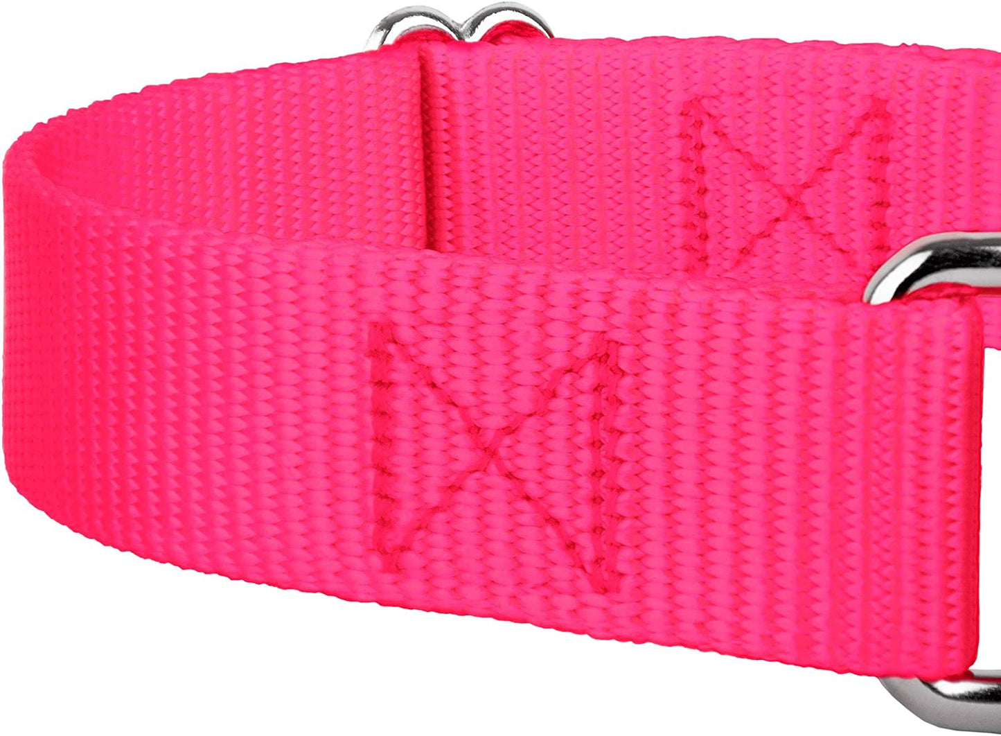 Country Brook Petz - Hot Pink Martingale Heavy Duty Nylon Dog Collar - 21 Vibrant Color Options (3/8 Inch Width, Micro)