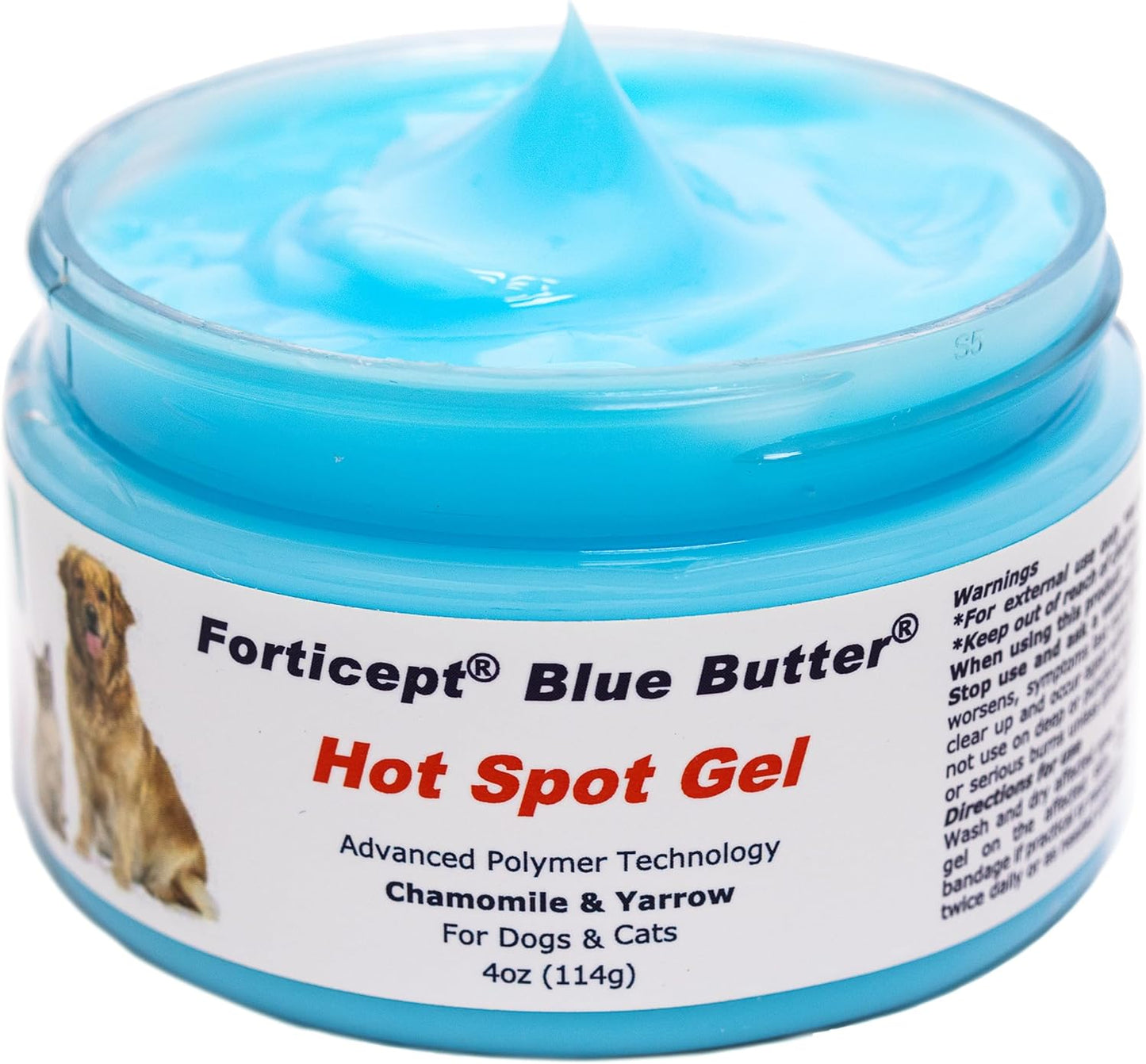 Forticept Blue Butter – Hot Spot Treatment for Dogs & Cats | Dog Wound Care | Skin Yeast Infections, Ringworm, Cuts, Rashes, First Aid Veterinary Strength Topical Ointment 4Oz