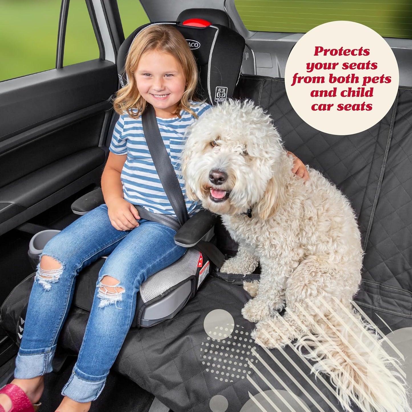 Lusso Gear Dog Car Seat Cover for Back Seat, Protects from Scratches, Scuffs, Shedding, Mud, & More, 100% Waterproof, Non-Slip Cover Stays Securely in Place, Fits Your Car, Truck, & SUV (Tan)