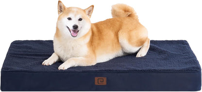 EHEYCIGA Orthopedic Dog Beds for Large Dogs with Removable Washable Cover, Navy, 36X27