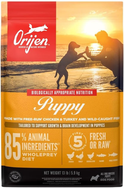 ORIJEN Puppy Dry Dog Food, Grain Free Dry Dog Food for Puppies, Fresh or Raw Ingredients, 13Lb