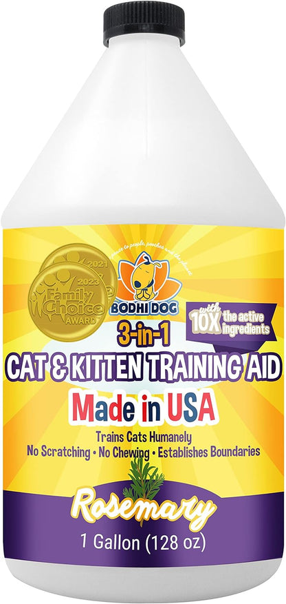 Bodhi Dog 3-In-1 Cat & Kitten Training Aid | Cat Deterrent Spray for Indoor and Outdoor Use | Cat Repellent Spray for Furniture | Establish Boundaries & Keep Cat off | Made in the USA (1 Gallon)