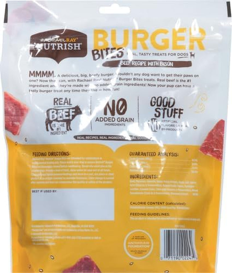 Rachael Ray Nutrish Burger Bites Real Meat Dog Treats, Beef Burger with Bison Recipe, 5 Ounce (Pack of 5), Grain Free