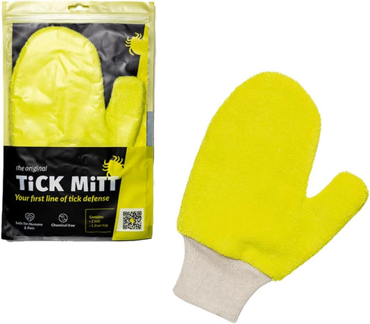 Yellow Tick Defense Glove - Protective Tool for Humans and Pets - Safely Handle Ticks with Ease - Durable, Comfortable, and Easy to Use Tick Management Glove