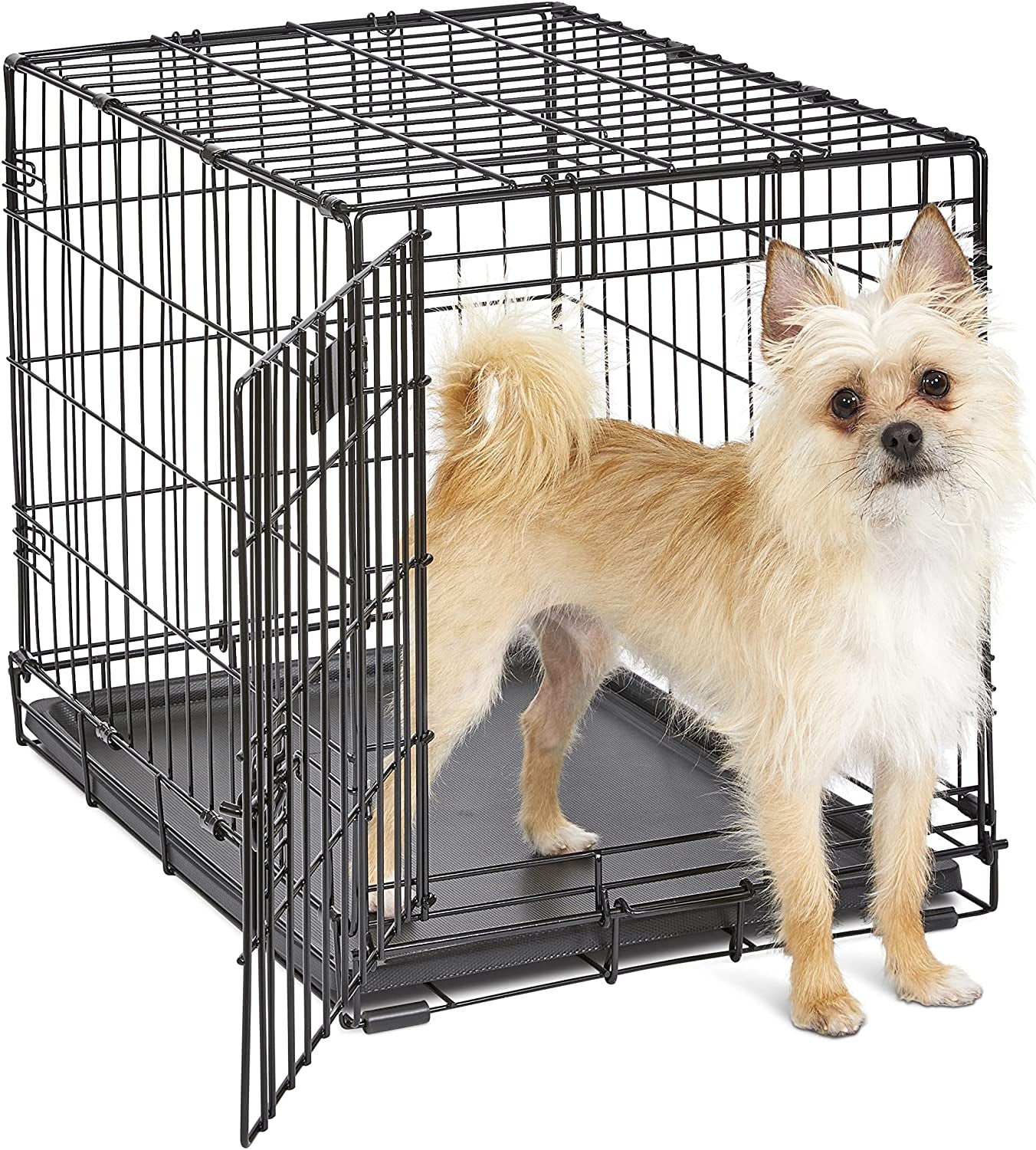 Midwest Homes for Pets Newly Enhanced Single Door Icrate Dog Crate, Includes Leak-Proof Pan, Floor Protecting Feet, Divider Panel & New Patented Features