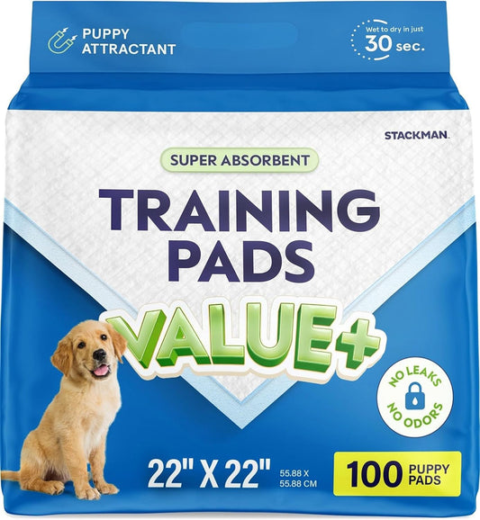Puppy Pads Pet Pee Pads for Dogs & Puppy Training [100-COUNT] Potty Pads for Dogs 22" X 22" Leak-Proof Dog Pee Pads - Quick-Dry Surface - Heavy Duty Absorbent Disposable Dog Wee Pad Bulk Pack