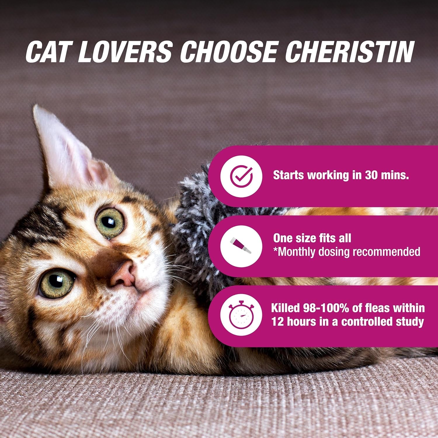 Cat Cheristin Cat Flea Treatment & Prevention for Cats | 1 Topical Dose Provides up to 6 Weeks of Coverage | 1 Ct.