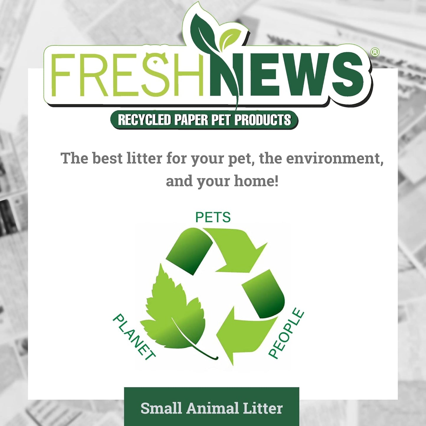 Fresh News Recycled Paper Small Animal Litter Bedding, 10 Liters