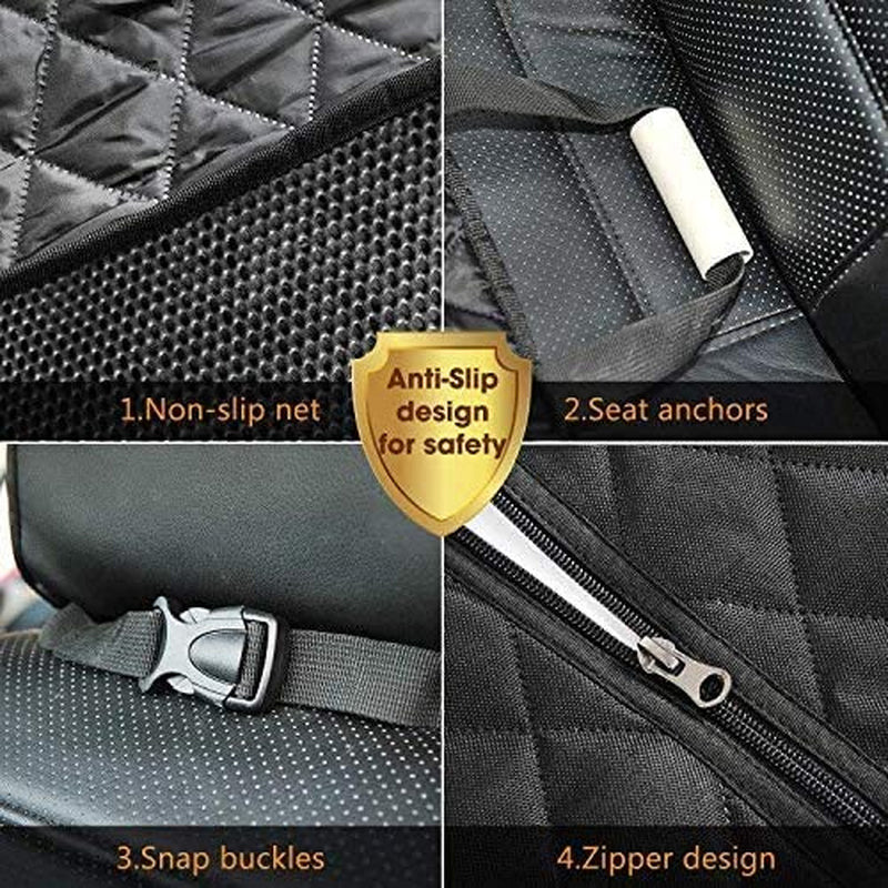 Vailge 100% Waterproof Convertible Dog Car Seat Covers,100% Waterproof Dog Seat Cover with Mesh Window, Heavy Duty Seat Cover for Dogs, Dog Car Hammock Pet Seat Cover for Cars Trucks Suvs,Black,Large