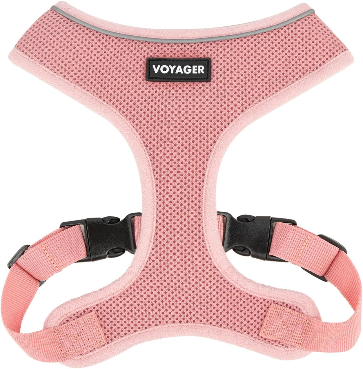 Aerolite No Pull Mesh Dog Harness with Lightweight, Soft, Breathable Chest Coverage, Reflective Stitching, and Adjustable Straps for Walking, Running, Training, Heavy Duty and Durable - Pink, S