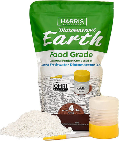 Harris Diatomaceous Earth Food Grade, 4Lb with Powder Duster and Burpee Bone Meal Fertilizer, 3 Lb