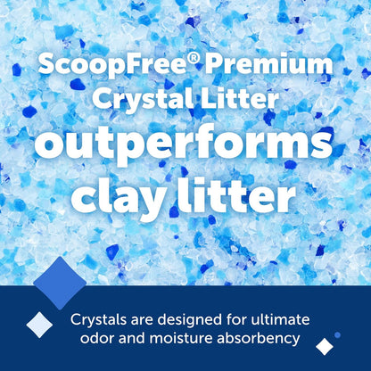 PetSafe ScoopFree Premium Crystal Cat Litter - Outperforms Clay Litter - Less Tracking, Dust for A Fresh Home - Non-Clumping - Two 4.3 lb Bags of Litter (8.6 lb Total) - Original Blue