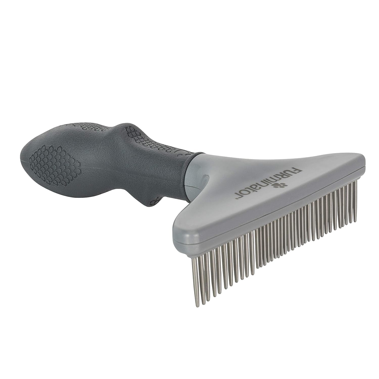 Furminator Dog/Cat Grooming Rake, Grooming Tool, Removes Loose Hair and Tangles, Gray