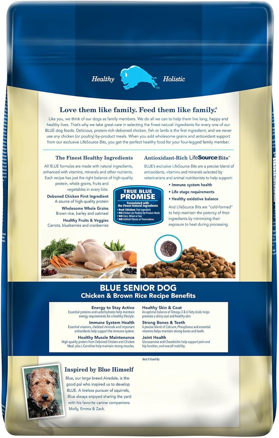 Blue Buffalo Life Protection Formula Senior Dry Dog Food, Supports Joint Health and Mobility, Made with Natural Ingredients, Chicken & Brown Rice Recipe, 30-Lb. Bag