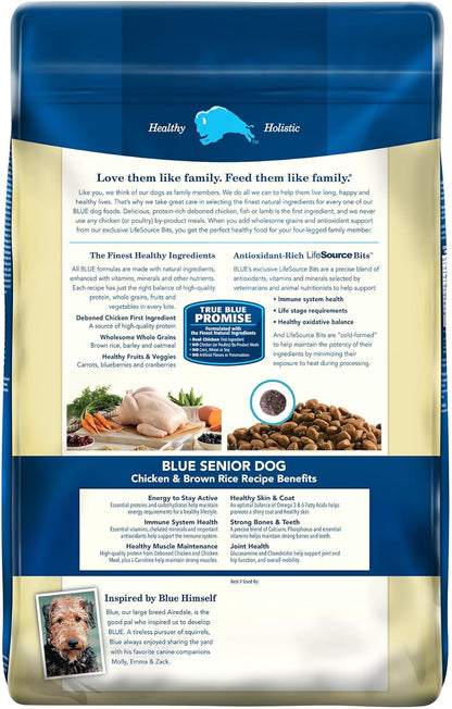 Blue Buffalo Life Protection Formula Natural Senior Dry Dog Food, Chicken and Brown Rice 34-Lb