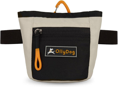 Ollydog Goodie Treat Bag, Dog Treat Pouch, Waist Belt Clip for Hands-Free Training, Magnetic Closure, Dog Training and Behavior Aids, Three Ways to Wear (Raven)