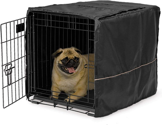 Midwest Homes for Pets Dog Crate Cover, Privacy Dog Crate Cover Fits Midwest Dog Crates, Crate Cover Only, Machine Wash & Dry, Black, 24-Inch