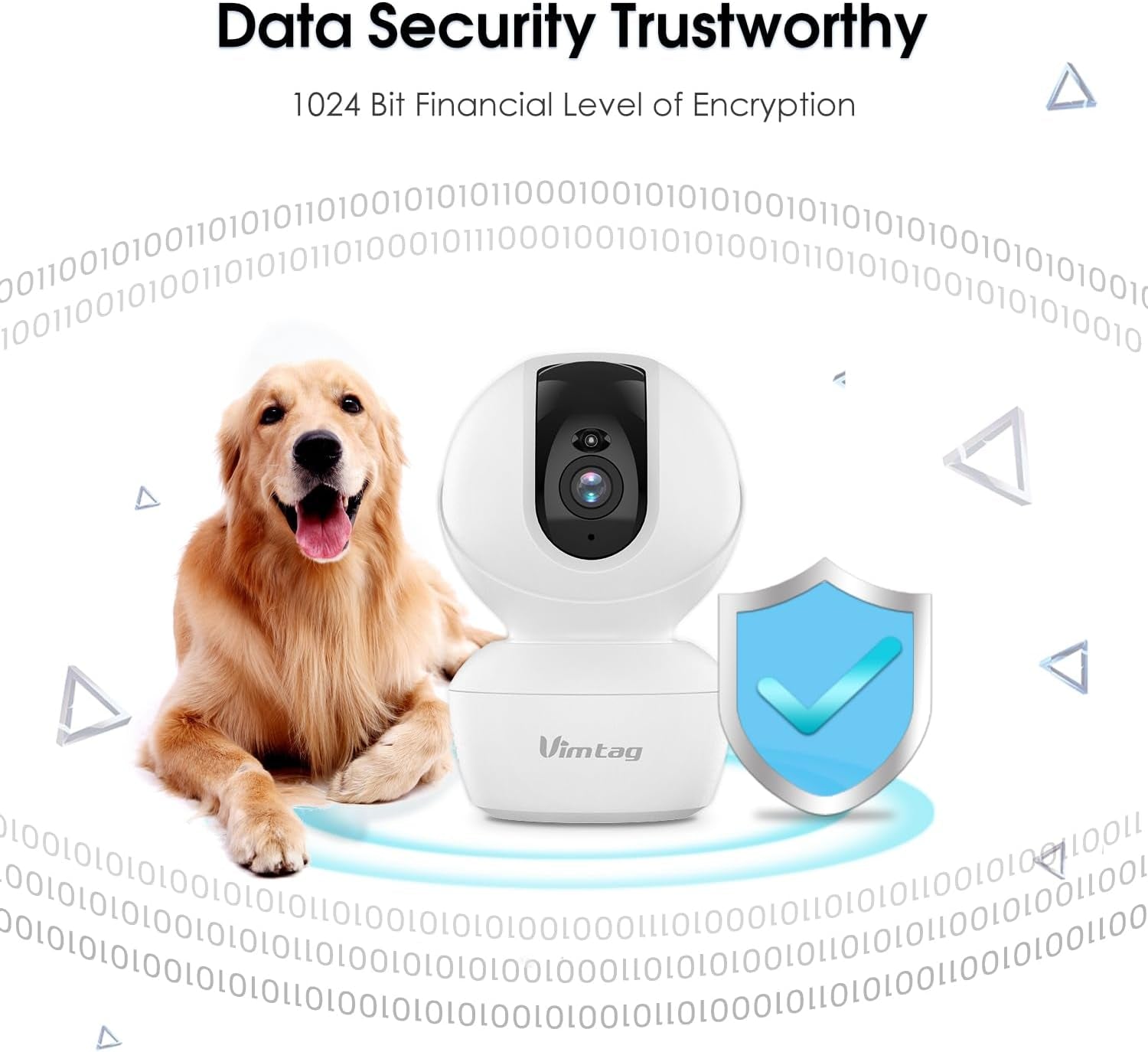 VIMTAG Pet Camera, 3K/6MP HD 360° Pan/Tilt Wifi Camera for Pet/Dog/Cat/Baby/Home Security with AI Human/Sound/Motion Detection, Night Vision, 2-Way Audio, up to 512GB Micro SD Card